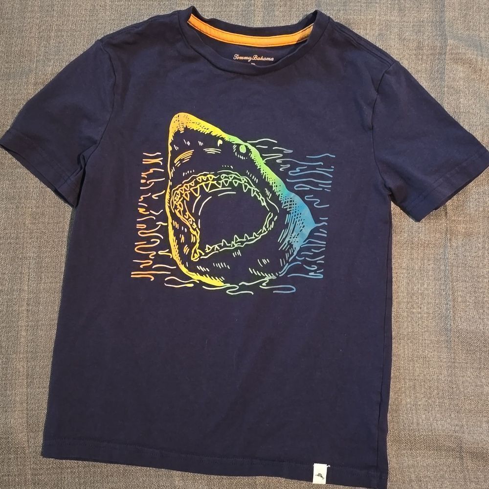 Tommy Bahama Shark Kids Shirt Size M 7/8